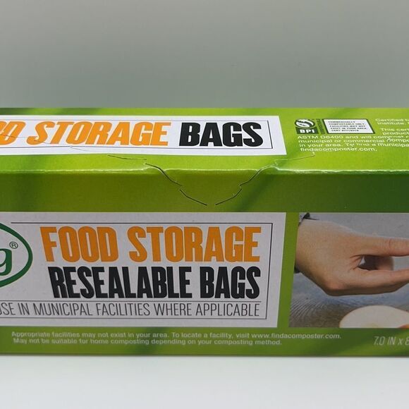 BioBag Quart Size Resealable Compostable Bags - 20 - Picture 4 of 5